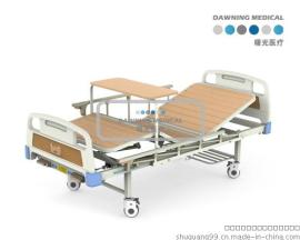 曙光BC2005A木纹色床头板 木质床面医用双摇病床-护理床 家用型双摇医疗床