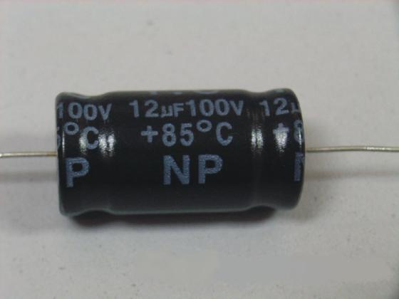 卧式轴向穿芯（NP/BP）无极性电解电容器(NP12UF100V)