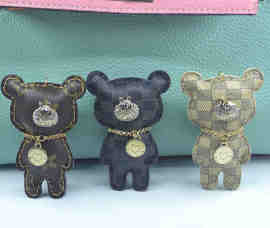 韩版卡通PU小熊钥匙扣钥匙链包包饰品挂件工厂直销