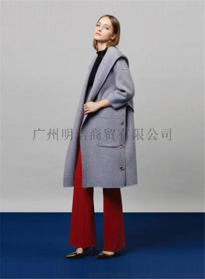 新款优质高端双面昵大衣品牌折扣女装店就到广州明浩