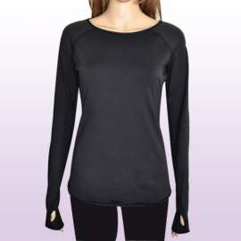 2014秋冬季瑜伽上装T恤批发 爆款长袖瑜伽服纯色OEM订做多款选择